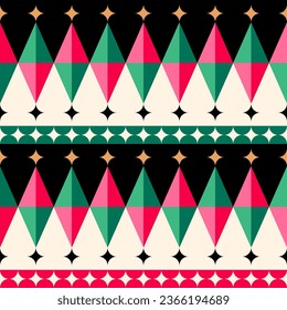 Abstract geometric elements with striped background for christmas and new year celebration.