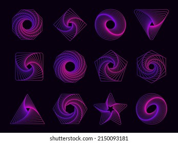 Abstract geometric elements. Universal dynamical forms, flowing lines. Use in web design, business card, invitation, poster, textile print, background.