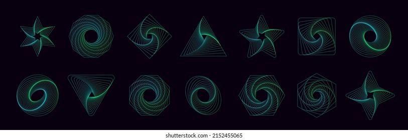 Abstract geometric elements. Universal dynamical forms, flowing lines. Simple geometric abstract patterns.