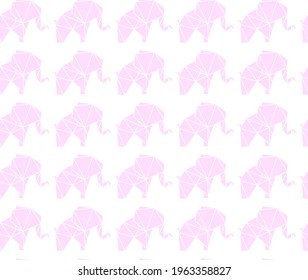 Abstract geometric elephant seamless pattern background for use in design
