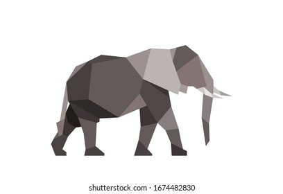 Abstract Geometric Elephant Vector Image