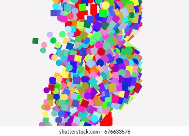 Abstract geometric ellipse & square box pattern, colorful & artistic for graphic design, catalog, textile or texture printing & background. Vector illustration graphic.