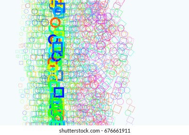 Abstract geometric ellipse & square box pattern, colorful & artistic for graphic design, catalog, textile or texture printing & background. Vector illustration graphic.