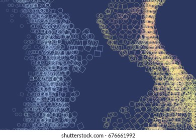 Abstract geometric ellipse & square box pattern, colorful & artistic for graphic design, catalog, textile or texture printing & background. Vector illustration graphic.