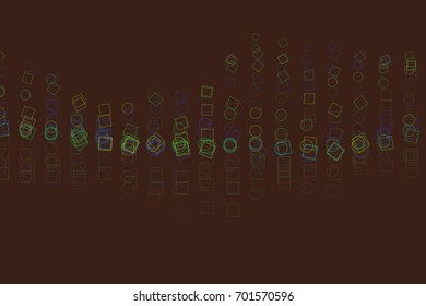 Abstract geometric ellipse & square box pattern, colorful & artistic for graphic design, catalog, textile or texture printing & background. Vector illustration graphic.