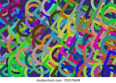 Abstract geometric ellipse & square box pattern, colorful & artistic for graphic design, catalog, textile or texture printing & background. Vector illustration graphic.
