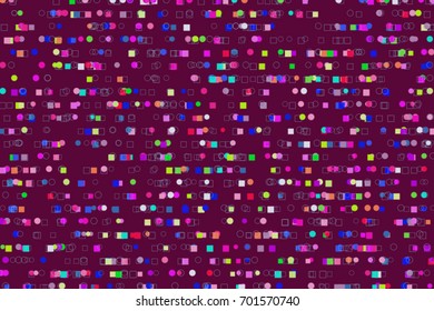 Abstract geometric ellipse & square box pattern, colorful & artistic for graphic design, catalog, textile or texture printing & background. Vector illustration graphic.