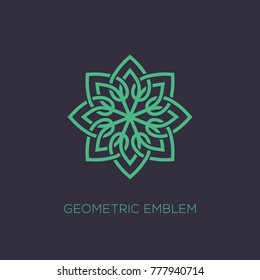 Abstract geometric emblem template design with overlapping elements. Vector illustration.