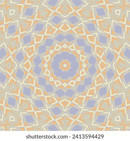 Abstract geometric endless ornament vector composition. Funky fabric print. Interior mosaic ornament. Tunisian ethnic composition. Beauty fashion cover.