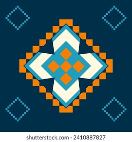 abstraktes geometrisches Stoffmuster-Grenzdesign für Stoffdruck, Teppiche, Kleidung, Sarong, Schal, Packung, Stickerei, Druck, Vorhang, Teppich, Tapete, Verpackung, Batik, Aztec