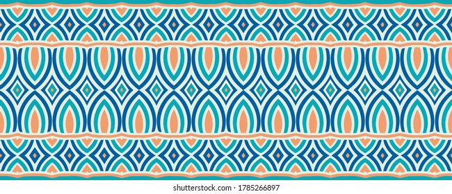 Abstract geometric ethnic japanese wave style border ornament for design and decor.Vector graphics for background, wallpaper, packaging, fabrics, textile, banner, business card.