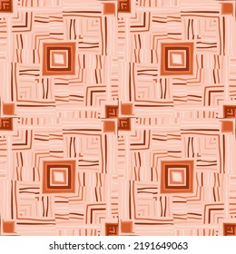 Abstract geometric ethnic mosaic seamless pattern. Tribal tile. Creative vintage ornament. Design for fabric, textile print, wrapping paper, cover. Vector illustration