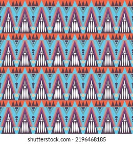 Abstract geometric ethnic native aztec pattern African Indian style seamless oriental traditional Design for fabric, curtain, background, carpet, wallpaper, clothing, wrapping, batik, textile Vector