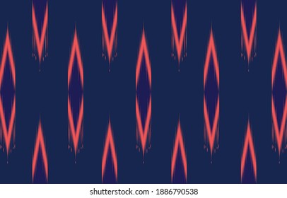 Abstract geometric ethnic oriental ikat pattern traditional Design for a background. Carpet. Wallpaper. Clothing. Wrapping. Batik. Fabric. ikat. Vector illustration embroidery style