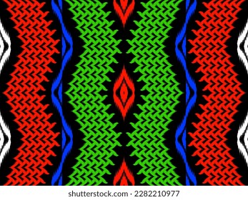 Abstract geometric ethnic oriental ikat seamless pattern traditional in tribal.Design for background,carpet,Batik,cover,textile,wallpaper,clothing,wrapping,fabric,Vector illustration.embroidery style.