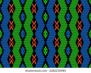 Abstract geometric ethnic oriental ikat seamless pattern traditional in tribal.Design for background,carpet,Batik,cover,textile,wallpaper,clothing,wrapping,fabric,Vector illustration.embroidery style.