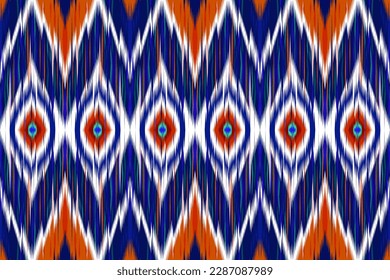 Abstract geometric ethnic oriental ikat seamless pattern traditional in tribal.Design for background,carpet,Batik,cover,textile,wallpaper,clothing,wrapping,fabric,Vector illustration.embroidery style.