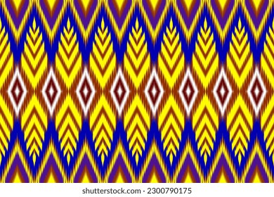 Abstract geometric ethnic oriental ikat seamless pattern traditional in tribal.Design for background,carpet,Batik,cover,textile,wallpaper,clothing,wrapping,fabric,Vector illustration.embroidery style.