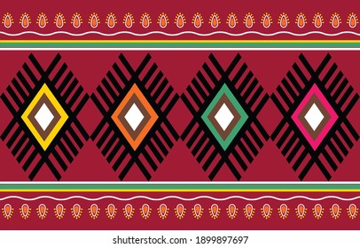 Abstract pattern​ Geometric ethnic oriental seamless pattern traditional Design​ use​ as​ for​ background​ ​texture​,carpet,​​ clothing,​wrapping,​Batik,​fabric​ embroidery style,Vector illustration