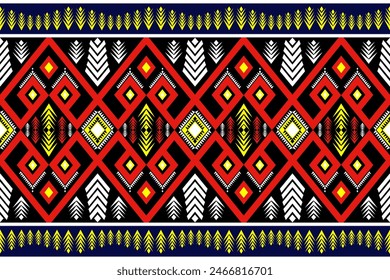 Abstract Geometric ethnic oriental traditional flower seamless pattern for background, fabric ,wrapping ,clothing ,wallpaper ,Batik ,carpet ,rug ,embroidery style.