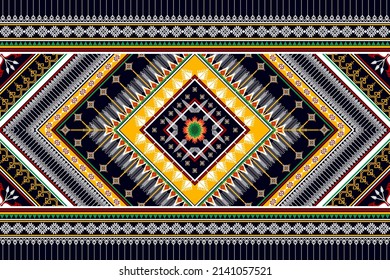 Abstract geometric ethnic pattern design. Aztec fabric carpet mandala ornament boho chevron textile decoration wallpaper. Tribal turkey African Indian traditional embroidery vector background 
