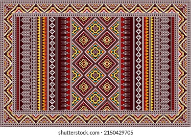 Abstract geometric ethnic pattern design. Tribal boho native ethnic traditional embroidery vector background. Aztec fabric carpet mandala ornament turkey textile texture wallpaper decoration.