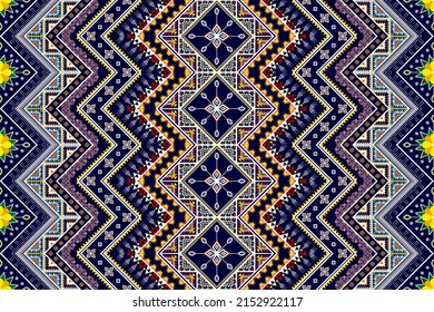 Abstract geometric ethnic pattern design. Aztec fabric carpet mandala ornaments ethnic textile decorations wallpaper. Tribal boho native turkey ethnic traditional embroidery vector background 