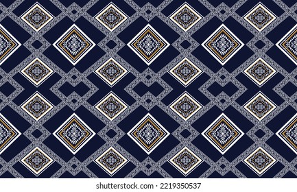 Resumen de diseño de patrones étnicos geométricos para ropa, tela, fondo, papel pintado, envoltura, batik. Ropa de púxel, estilo bordado.