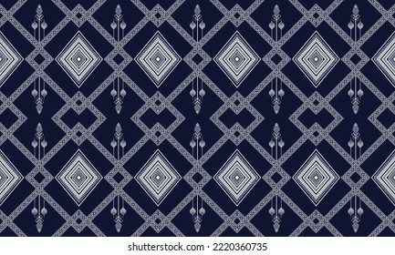 Abstract geometric ethnic pattern design for clothing, fabric, background, wallpaper, wrapping, batik. Knitwear, Pixel pattern, Embroidery style.