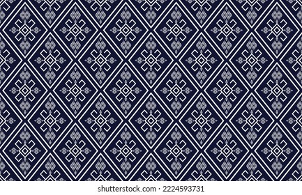 Abstract geometric ethnic pattern design for clothing, fabric, background, wallpaper, wrapping, batik. Knitwear, Pixel pattern, Embroidery style.