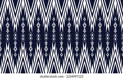 Abstract geometric ethnic pattern design for clothing, fabric, background, wallpaper, wrapping, batik. Knitwear, Pixel pattern, Embroidery style.