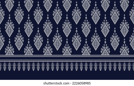 Abstract geometric ethnic pattern design for clothing, fabric, background, wallpaper, wrapping, batik. Knitwear, Pixel pattern, Embroidery style.