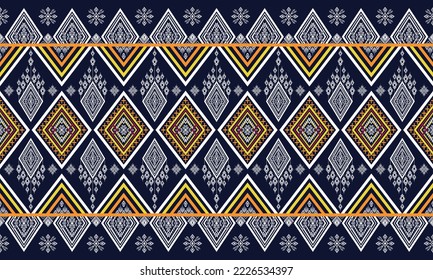 Resumen de diseño de patrones étnicos geométricos para ropa, tela, fondo, papel pintado, envoltura, batik. Ropa de púxel, estilo bordado.