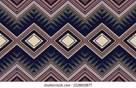 Resumen de diseño de patrones étnicos geométricos para ropa, tela, fondo, papel pintado, envoltura, batik. Ropa de púxel, estilo bordado.