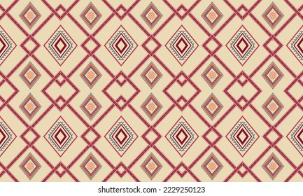 Abstraktes geometrisches ethnisches Muster für Kleidung, Stoff, Hintergrund, Tapete, Verpackung, Batik. Knitwear, Pixelmuster, Stickereistil.