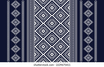 Abstract geometric ethnic pattern design for clothing, fabric, background, wallpaper, wrapping, batik. Knitwear, Pixel pattern, Embroidery style. Tribal vector texture.
