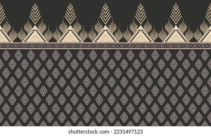 Abstract geometric ethnic pattern design for clothing, fabric, background, wallpaper, wrapping, batik. Knitwear, Pixel pattern, Embroidery style. Tribal vector texture.