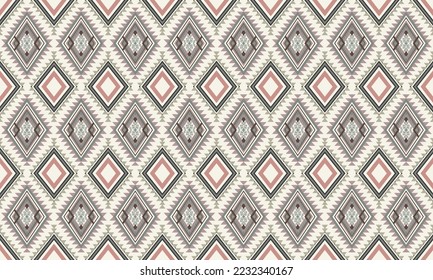 Abstract geometric ethnic pattern design for clothing, fabric, background, wallpaper, wrapping, batik. Knitwear, Pixel pattern, Embroidery style. Tribal vector texture.