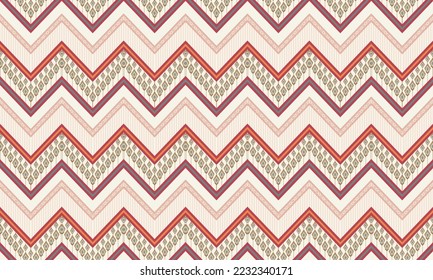 Abstract geometric ethnic pattern design for clothing, fabric, background, wallpaper, wrapping, batik. Knitwear, Pixel pattern, Embroidery style. Tribal vector texture.