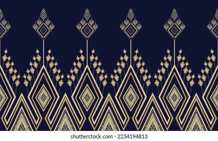 Abstract geometric ethnic pattern design for clothing, fabric, background, wallpaper, wrapping, batik. Knitwear, Pixel pattern, Embroidery style. Tribal vector texture.