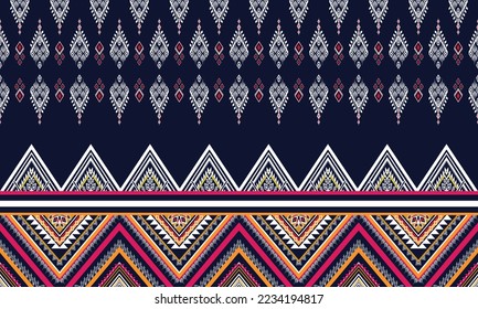 Resumen de diseño de patrones étnicos geométricos para ropa, tela, fondo, papel pintado, envoltura, batik. Ropa de púxel, estilo bordado. Textura vectorial tribal.