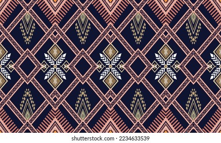 Resumen de diseño de patrones étnicos geométricos para ropa, tela, fondo, papel pintado, envoltura, batik. Ropa de púxel, estilo bordado. Textura vectorial tribal.