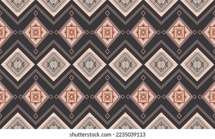 Resumen de diseño de patrones étnicos geométricos para ropa, tela, fondo, papel pintado, envoltura, batik. Ropa de púxel, estilo bordado. Textura vectorial tribal.