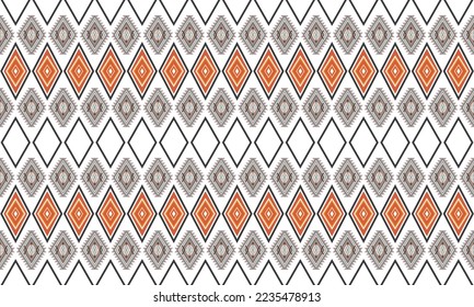 Abstract geometric ethnic pattern design for clothing, fabric, background, wallpaper, wrapping, batik. Knitwear, Pixel pattern, Embroidery style. Tribal vector texture.