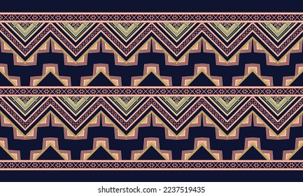 Abstract geometric ethnic pattern design for clothing, fabric, background, wallpaper, wrapping, batik. Knitwear, Pixel pattern, Embroidery style. Tribal vector texture.