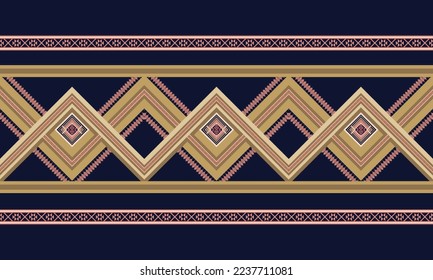 Abstract geometric ethnic pattern design for clothing, fabric, background, wallpaper, wrapping, batik. Knitwear, Pixel pattern, Embroidery style. Tribal vector texture.