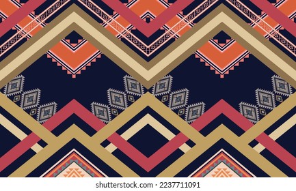 Resumen de diseño de patrones étnicos geométricos para ropa, tela, fondo, papel pintado, envoltura, batik. Ropa de púxel, estilo bordado. Textura vectorial tribal.