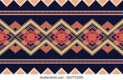 Abstract geometric ethnic pattern design for clothing, fabric, background, wallpaper, wrapping, batik. Knitwear, Pixel pattern, Embroidery style. Tribal vector texture.