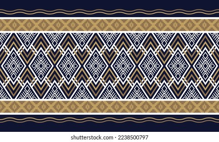 Abstract geometric ethnic pattern design for clothing, fabric, background, wallpaper, wrapping, batik. Knitwear, Pixel pattern, Embroidery style. Tribal vector texture.