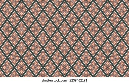 Abstract geometric ethnic pattern design for clothing, fabric, background, wallpaper, wrapping, batik. Knitwear, Pixel pattern, Embroidery style. Tribal vector texture.